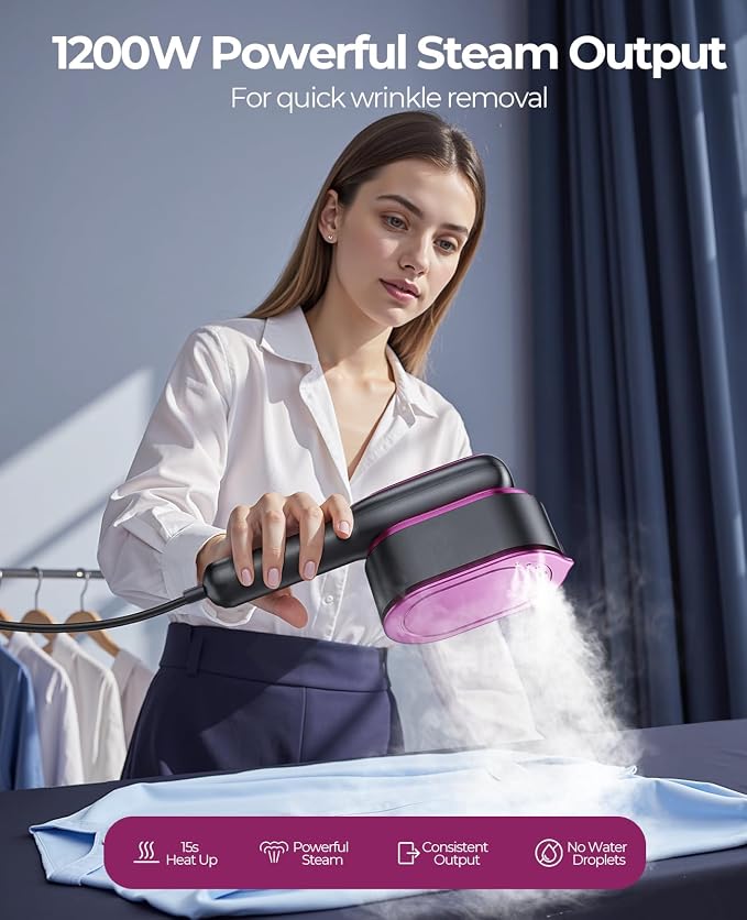 Travel Steamer for Clothes Portable: 2-in-1 Mini Handheld Garment Steamer Iron - Image 3