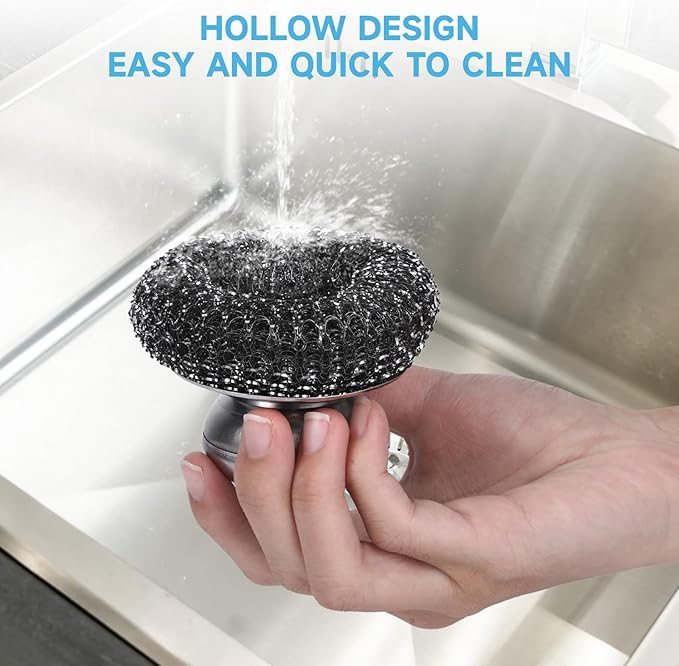 6Pcs Steel Wool Scrubber, Stainless Steel Scrubber - Image 7
