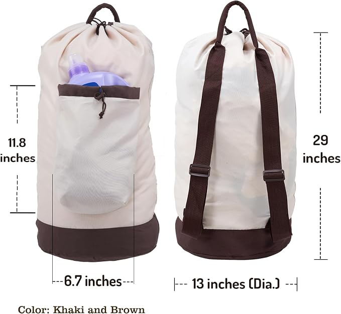 Laundry Bag Backpack with Shoulder Straps and Detergent Holder Clothes - Image 2