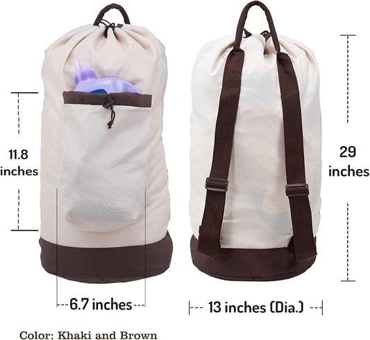 Laundry Bag Backpack with Shoulder Straps and Detergent Holder Clothes - Image 2