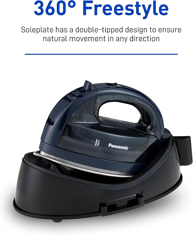 Panasonic NI-WL700A Cordless Steam/Dry Iron, 1500W Wide Stainless Steel Plate - Image 8