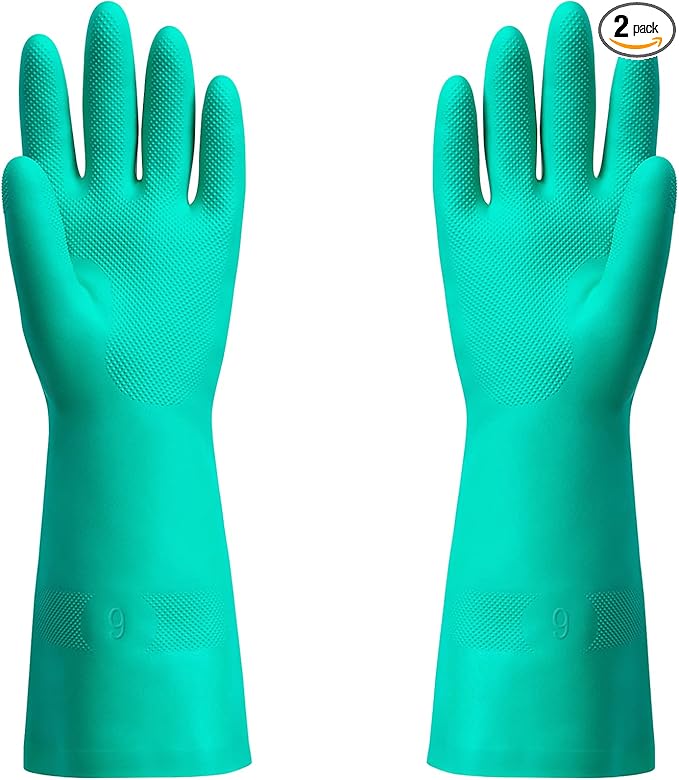 ThxToms Chemical Resistant Nitrile Gloves, Resist Household Acid, Solvent and by ThxToms