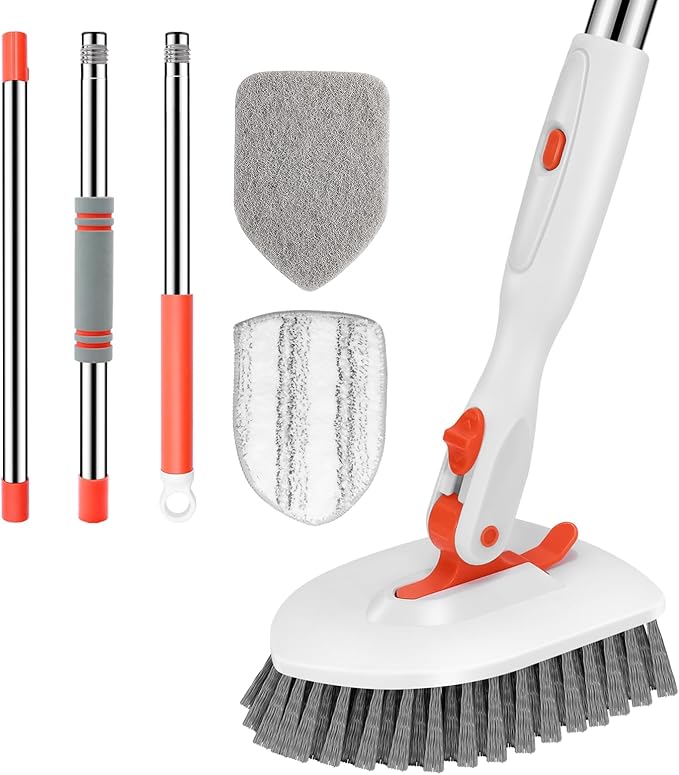 SetSail Floor Scrub Brush, 3-In-1 Tile Tub Floor Scrubber by SetSail
