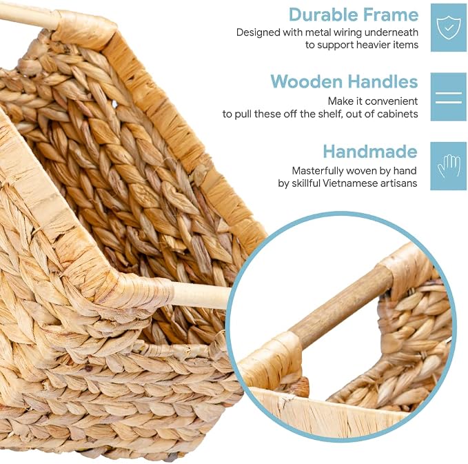 Natural Water Hyacinth storage basket - Image 3