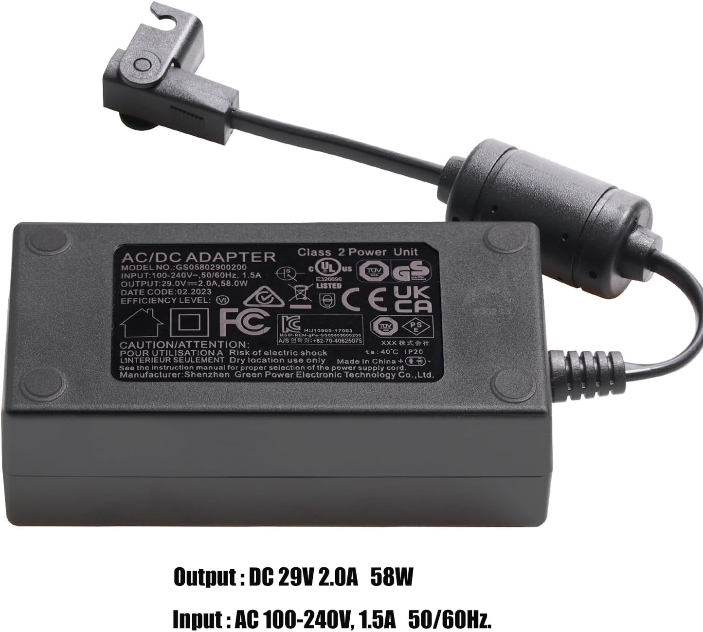 ttmagic Universal Recliner Power Supply, AC/DC Recliner Adapter 100-240V, 29V 2A Power Supply Transformer 2-Pin Connector, Replacement Power Cord for Lift Chair/Electric Sofa, Fits Lazy Boy, OKIN