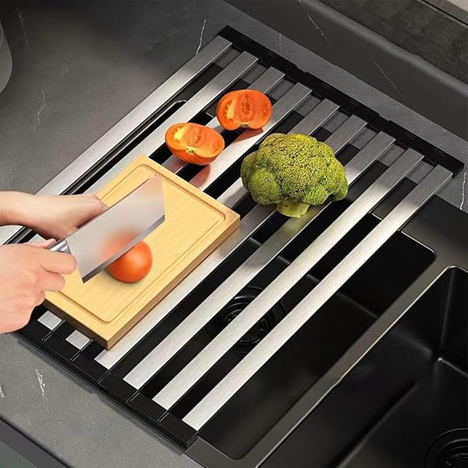 Foldable Dish Drying Rack, Over The Sink Dish Drying Rack ，Dish Drying mat，Dish - Image 5