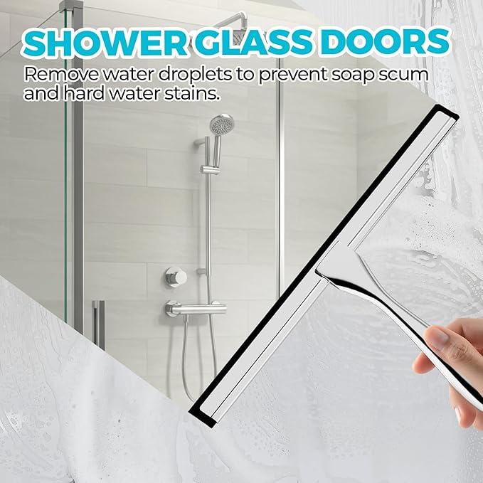 2PACK Shower Squeegee for Glass Doors, Squeegee for Shower Glass，All-Purpose - Image 3