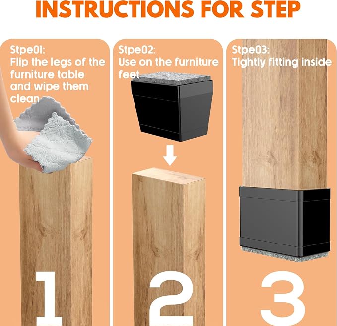 Rectangle Chair Leg Protectors for Hardwood Floors - Image 3
