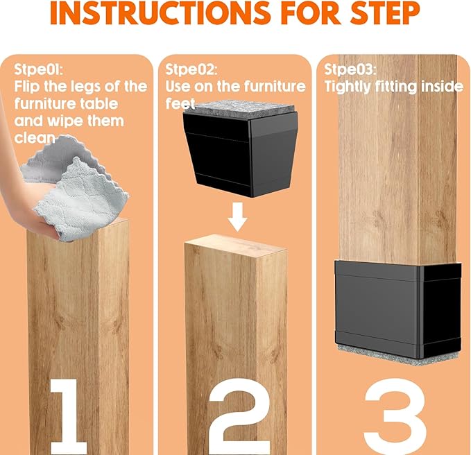 Rectangle Chair Leg Protectors for Hardwood Floors - Image 3