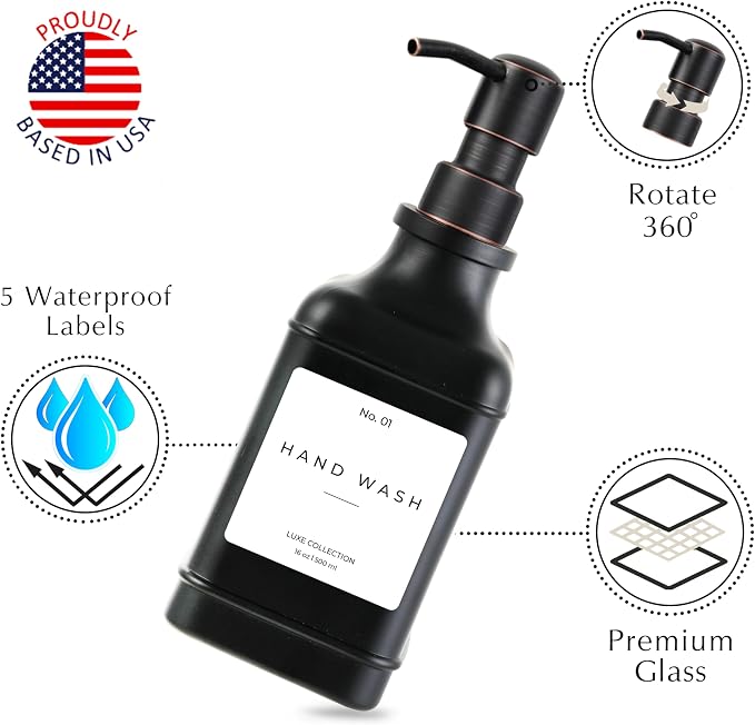 Emerson Essentials Soap Dispenser, Dish Soap Dispenser, Soap Bottle Farmhouse - Image 3