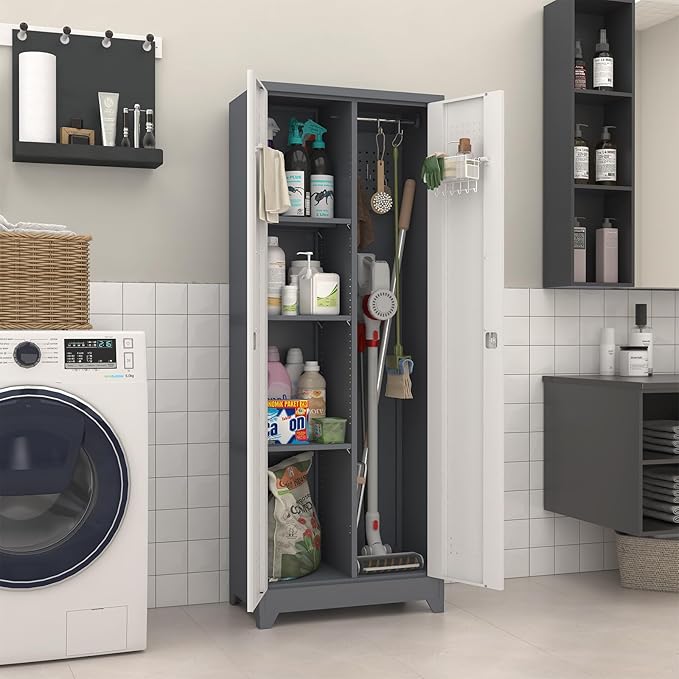 Broom Closet, Metal Storage Cabinet - Image 7