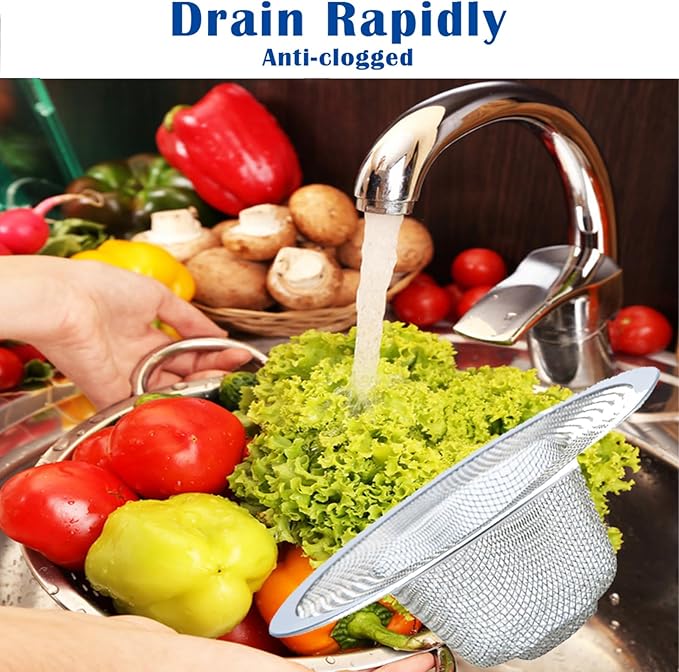 2 pcs Heavy Duty Stainless Steel Slop Basket Filter Trap, 2.75" Top / 1" Mesh - Image 7