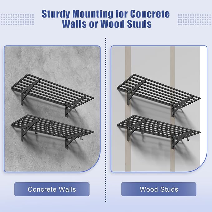 4-Pack 1.5x4ft Garage Shelving Wall Mounted, 1.5 x 4' Heavy Duty Garage Storage - Image 5