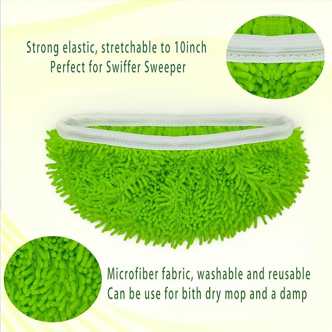 8PCS Reusable Microfiber Mop Pads Washable Wet Pads Compatible - Image 3