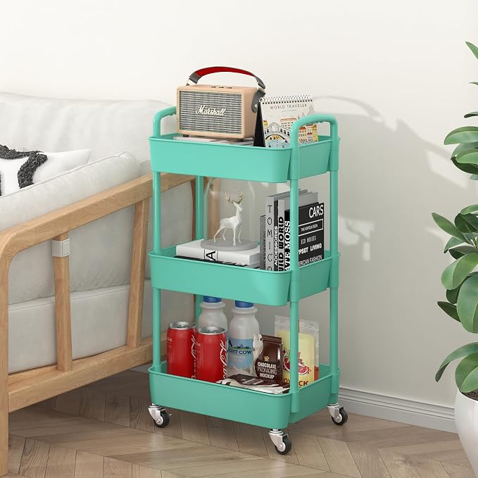 Sywhitta 3-Tier Plastic Rolling Utility Cart - Image 5