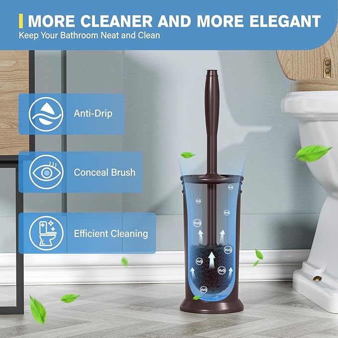 UPTRONIC Toilet Brush, Aluminum Alloy Toilet Brush and Holder Set - Image 6