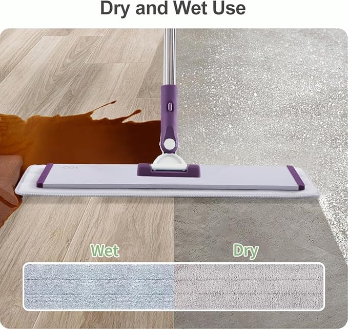 CQT Commercial Flat Microfiber Floor Mop Cleaning System 18" Inch Wet Dry and - Image 4