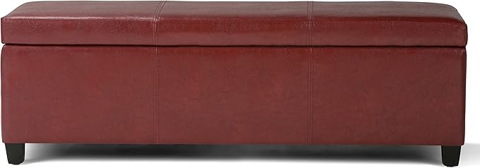 SIMPLIHOME Avalon 48 inch Wide Contemporary Rectangle Storage Ottoman Bench in - Image 4