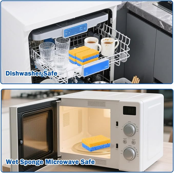 YoleShy 20 Pack Sponges Kitchen Natural Compressed Cellulose Sponges - Image 6