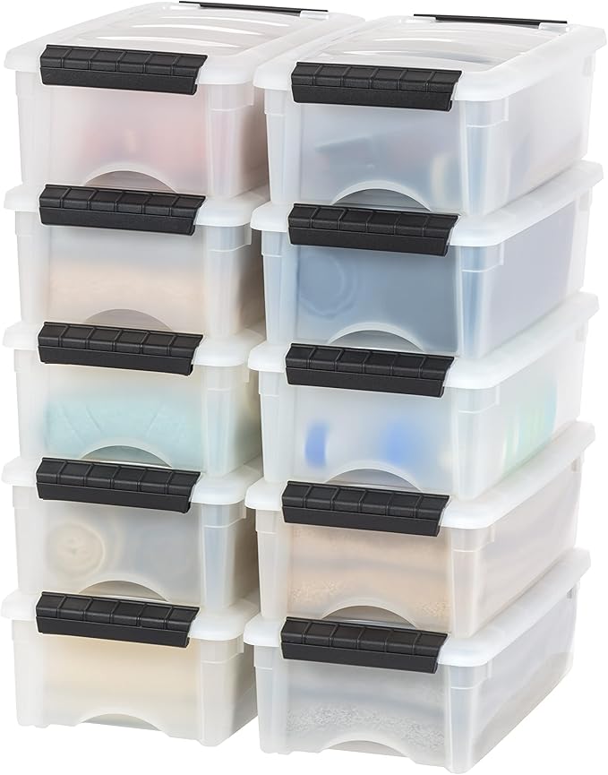 IRIS USA 6 Qt Stackable Plastic Storage Bins by IRISUSA