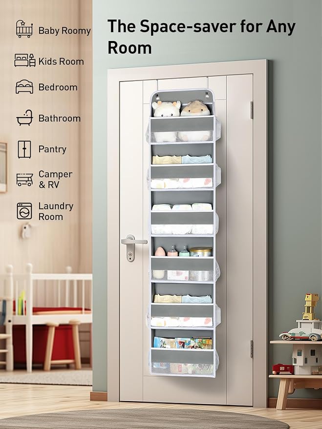 Yecaye 3 Pack Over The Door Organizer, 6-Tier Closet Door Hanging Organizer - Image 2