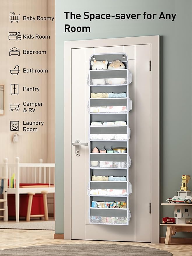 Yecaye 2 Pack Over The Door Organizer, 6-Tier Closet Door Hanging Organizer - Image 2