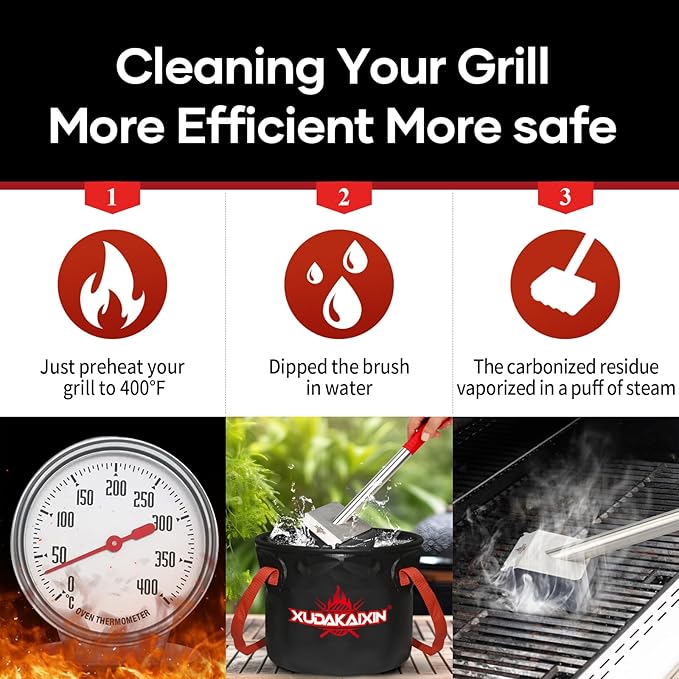 Grill Brush Bristle Free, Upgraded Aramid Fiber Wavy Pad Perfect - Image 5