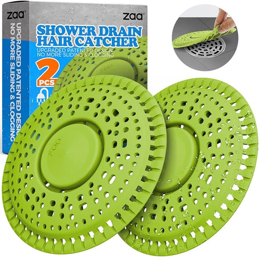 zaa Shower Drain Hair Catcher, 2 Pack Premium Silicone Drain Protector & Shower by zaa