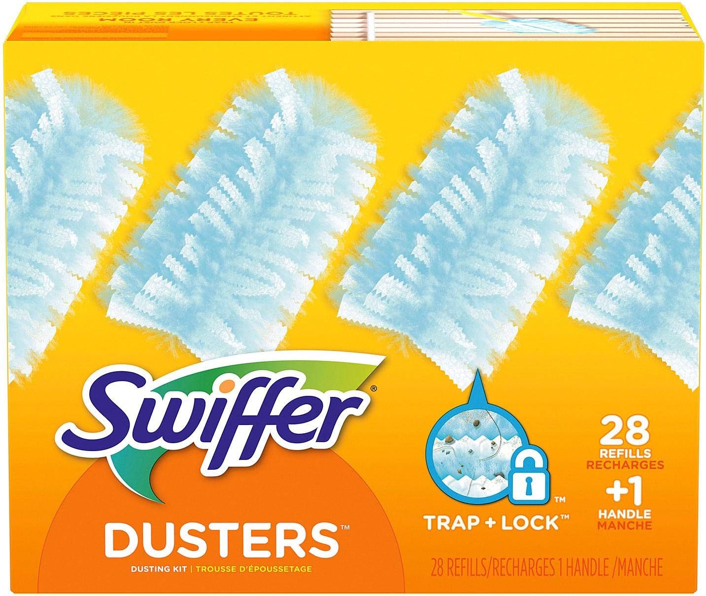 Swiffer Dusters Dusting Kit, Starter Kit Handle & 28 Duster Refills, 1 Count (Pack of 29), White