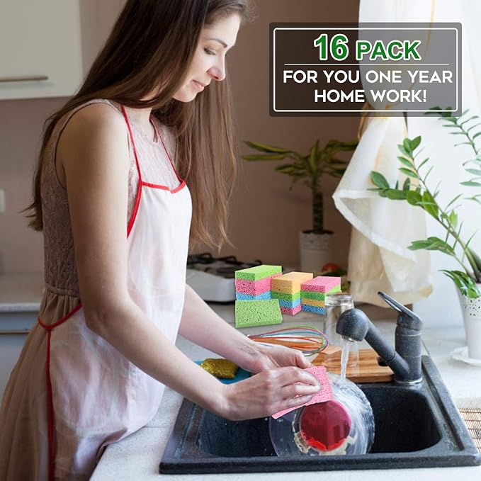 Cleaning Scrub Colored Sponge, Non-Scratch Kitchen Cellulose Dishwashing Sponge - Image 7