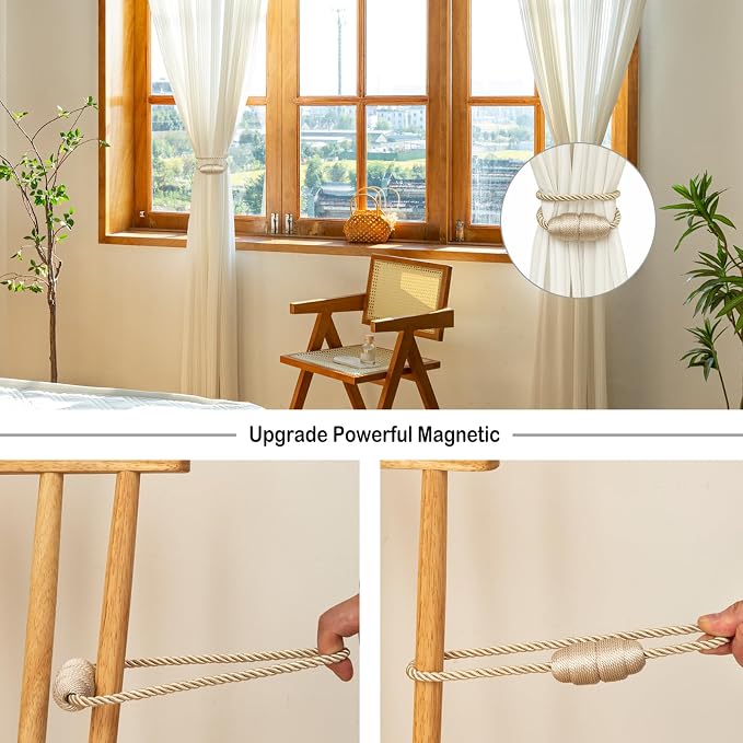 Magnetic Curtain Tiebacks Rope Curtain Tie Backs - Image 4