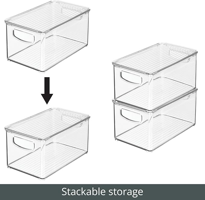 mDesign Plastic Deep Storage Bin Box Container - Image 5