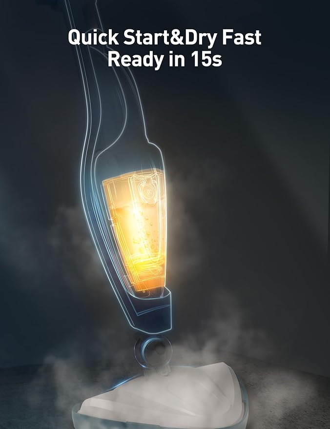 12-in-1 Steam Mop, Fast 15-Sec Heat-Up, 1500W Detachable Handheld Steam Cleaner - Image 3
