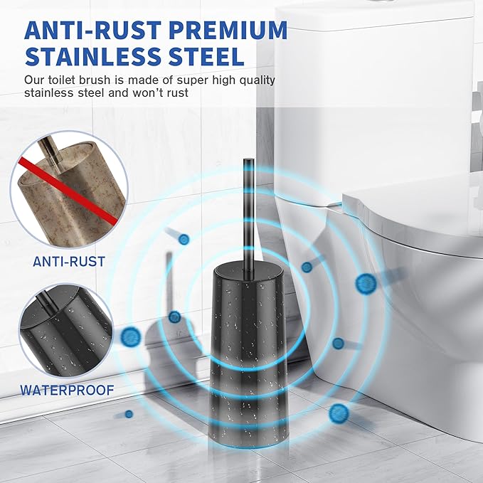 Toilet Brush and Holder, Toilet Brush Stainless Steel, Toilet Bowl Brush - Image 2