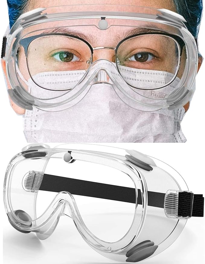 Safety Goggles Medical Goggles Fit Over Eyeglasses Anti-Fog Safety Glasses by RIVBOS+EYEWEAR