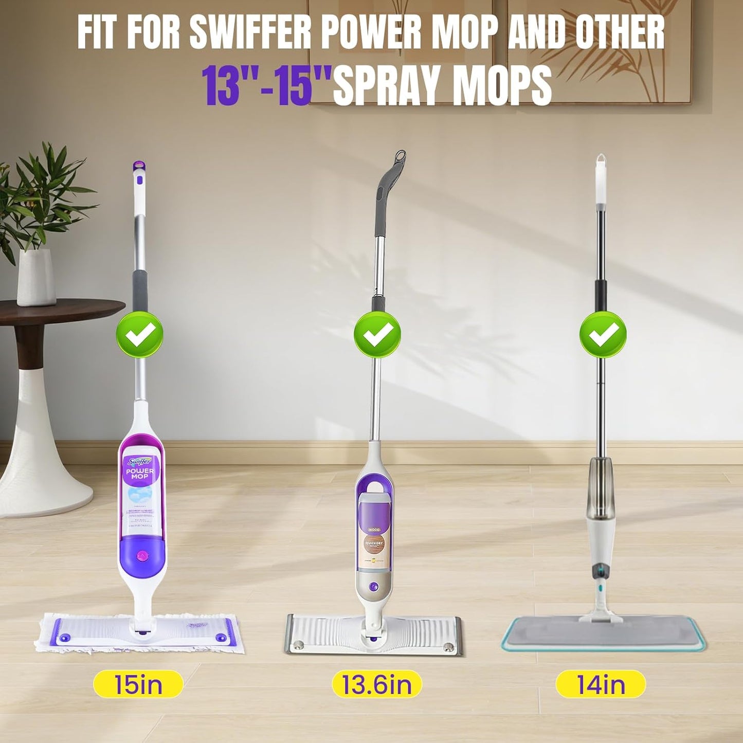12 Pcs Power Mop Refills Pad, 5X Cleaning Multi-Surface Replacement for Swiffer Power Mop, Wet Pads Refill for Wood Floors & More, Compatible with Swiffer PowerMop Pads & Mopping Refills