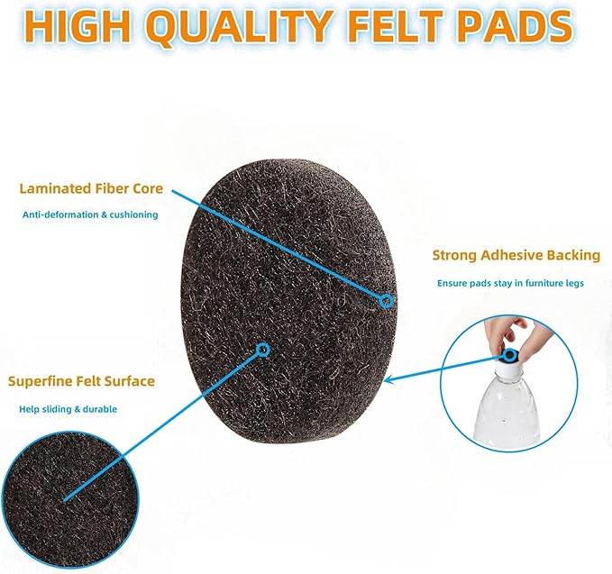 Furnigear Felt Pads Small 3/8" Felt Pads - Image 3
