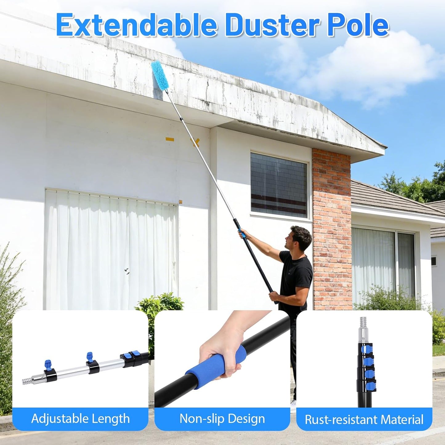 25ft High Reach Duster Kits, Heavy Duty High Reach Duster Kit for Cleaning