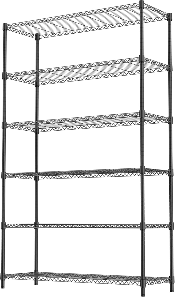 6 Tiers Storage Shelves Load 2100LBS, Metal Shelving Wire Metal Shelving Unit - Image 7