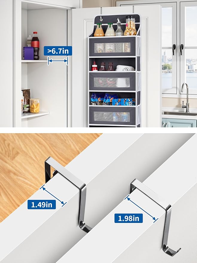 JARLINK Over The Door Organizer, 5 Shelf Door Hanging Organizer - Image 3