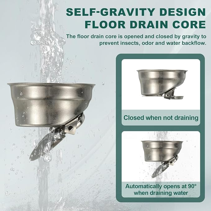 uxcell Rectangular Shower Drain, Brushed 304 Stainless Steel Odor-Proof Floor - Image 5