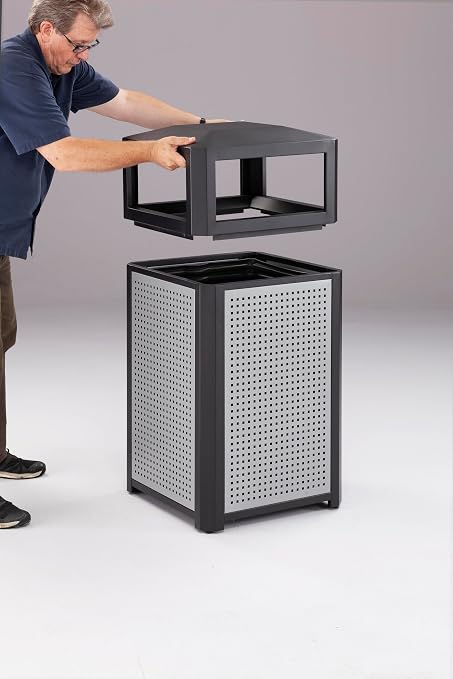 Safco Evos Steel Trash Can, 15 Gallons, Indoor and Outdoor Use, Commercial - Image 6