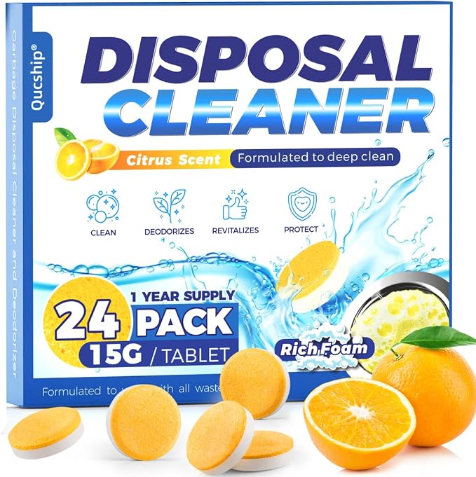Qucship Powerful XXL Foaming Garbage Disposal Cleaner and Deodorizer Tablets by Qucship