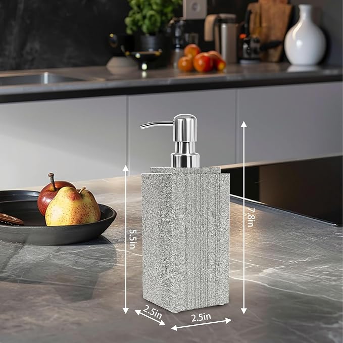 Marble Soap Dispenser for Bathroom, Amaauto Natural Marble Hand Liquid&Lotion - Image 5