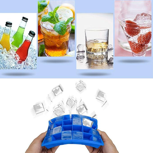 Ice Cube Tray, Silicone Square Ice Trays Easy Release Stackable Ice Cube Mold - Image 2