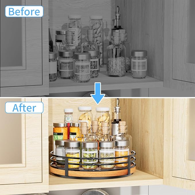 Wood Lazy Susan Turntable Organizer - Image 4