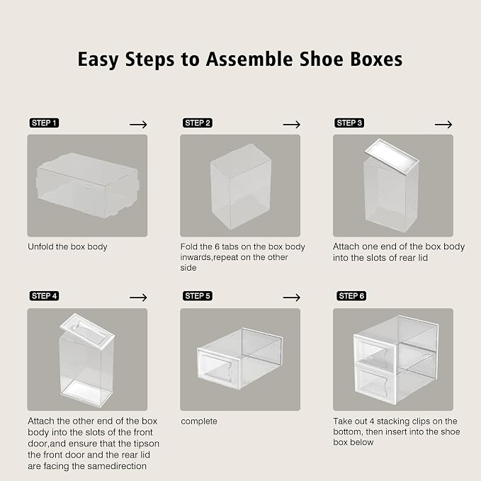 SEE SPRING X-Large Shoe Storage Box Fit Size 11, Space Saving Foldable Shoe - Image 8