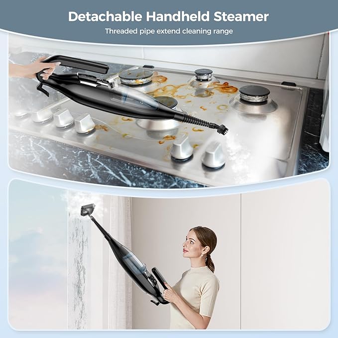 Steam Mop, 12-in-1 Powerful Handheld Steam Cleaner Detachable Steam Mops - Image 4