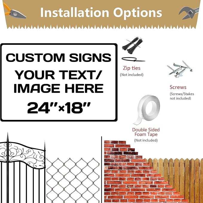 custom sign, Aluminum Weatherproof Metal Sign, Optional reflective, Custom - Image 4