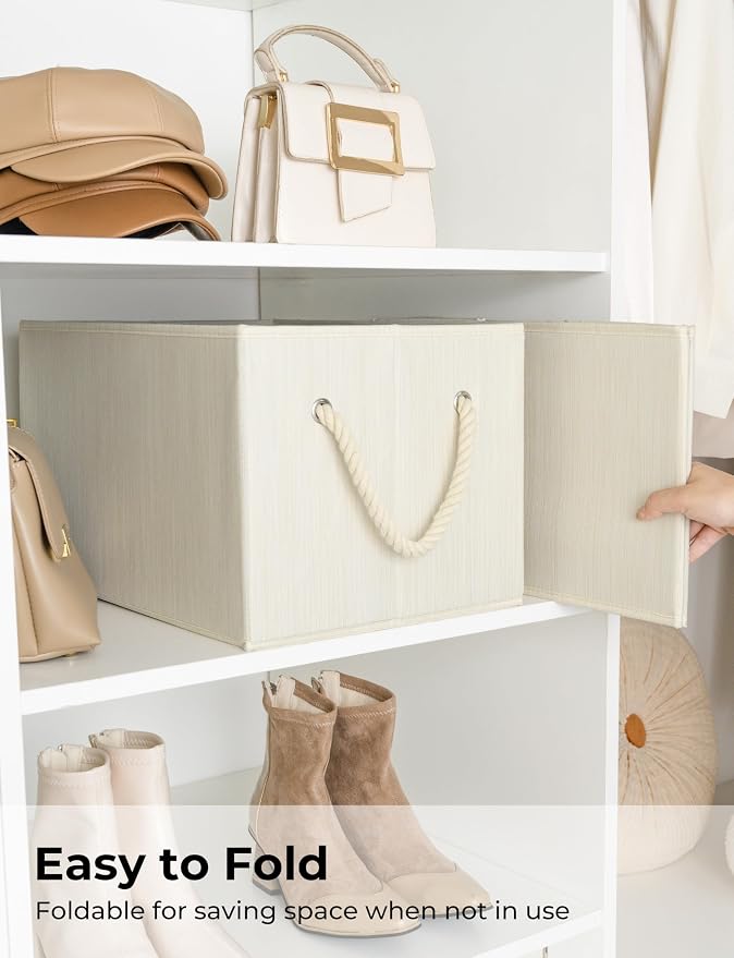 StorageWorks Storage Baskets for Shelves, Foldable Fabric Closet Storage Bins - Image 4